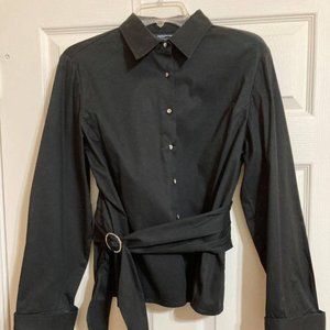 Jones New York Black Top with Rhinestone buttons